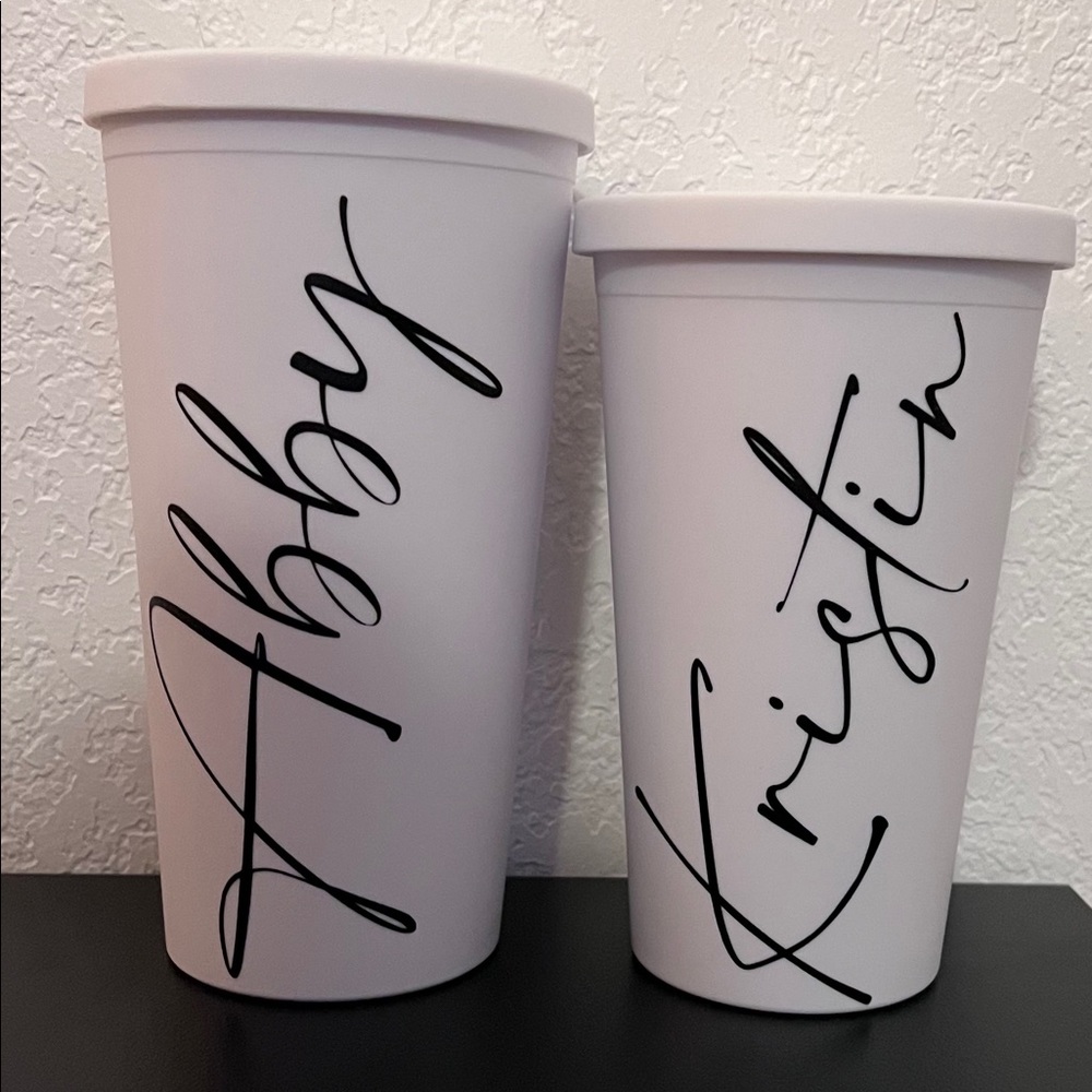 NWT made to order white 16 oz tumbler
